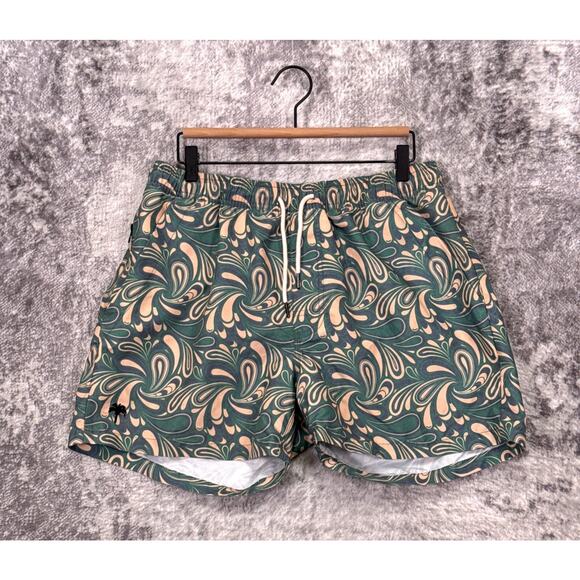 OAS Swim Trunks XL Mens Green Swirl Shorts - Picture 1 of 6